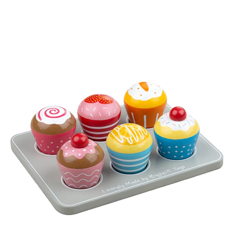 Toys Big Jigs Kitchens, Foods | Wooden Muffin Tray