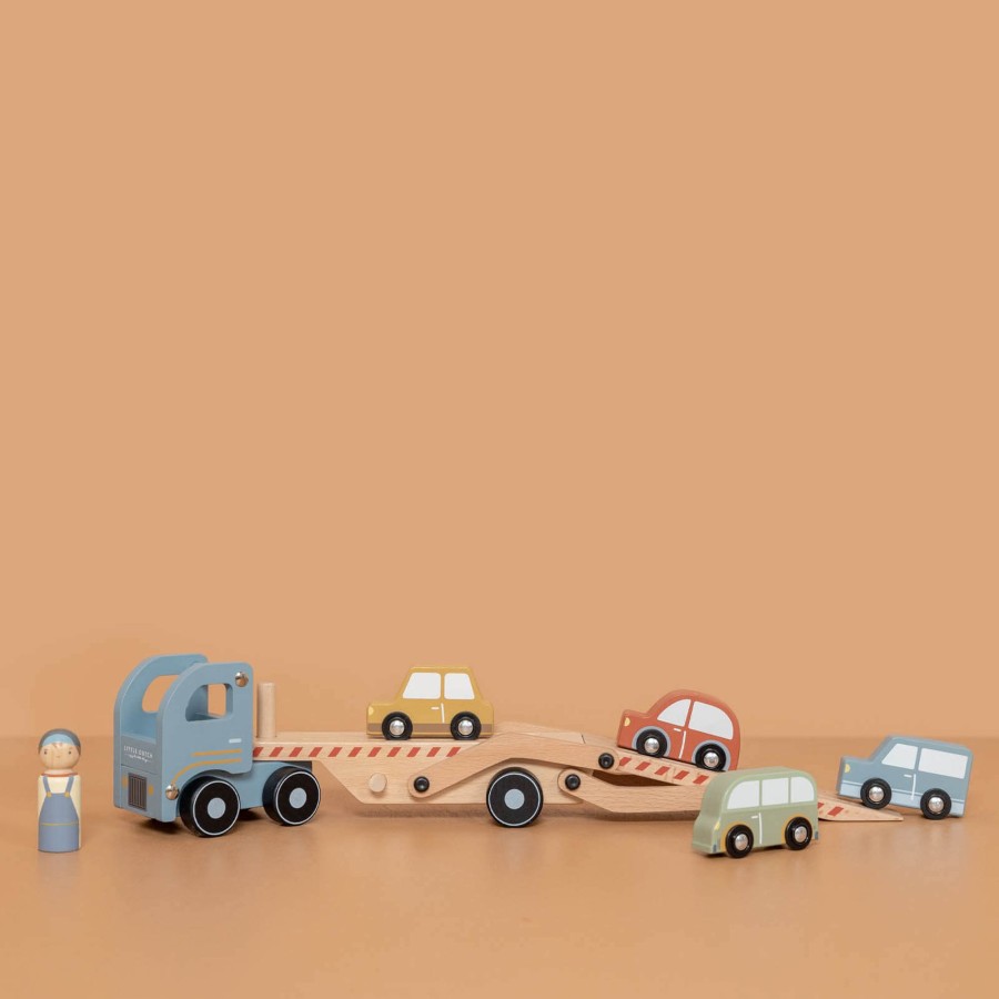 Toys Little Dutch Trains, Cars, Planes | Wooden Truck And 4 Cars