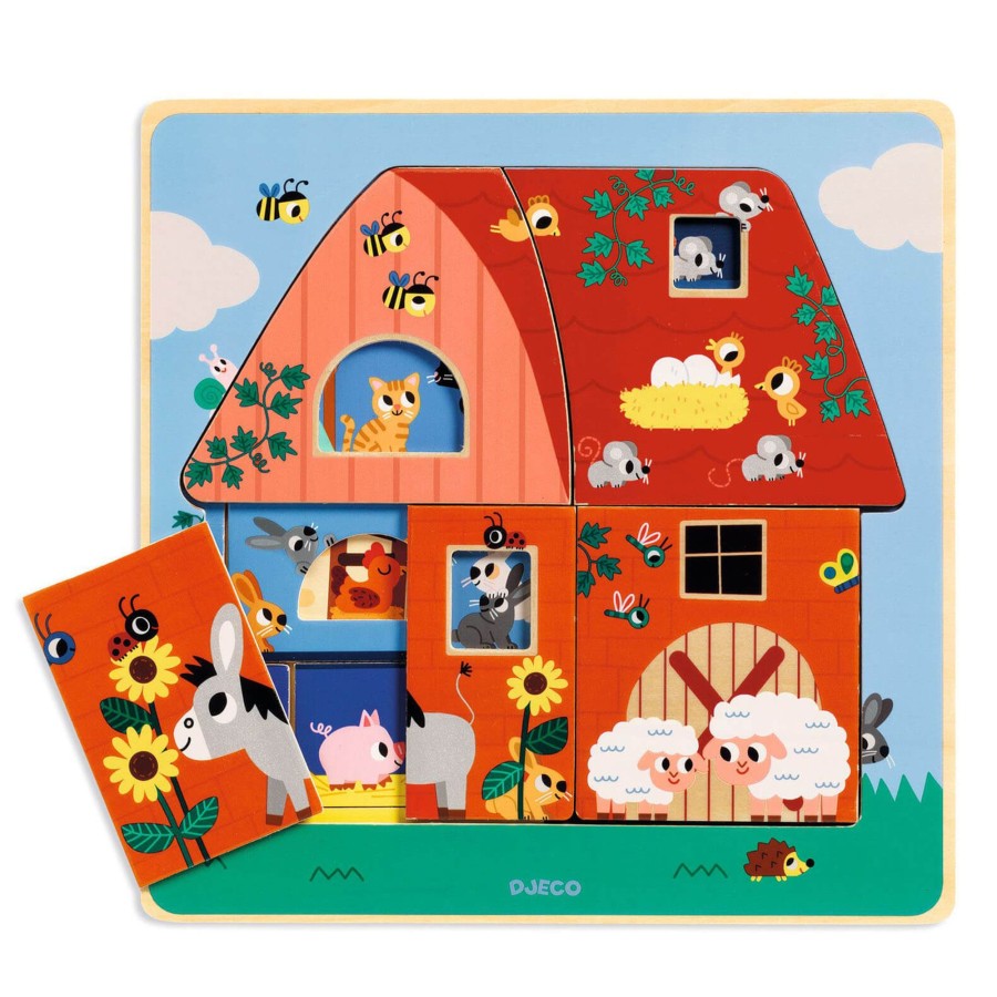 Toys Djeco Games, Puzzles, Jigsaws | 3 Layer Wooden Puzzle - Chez Moo