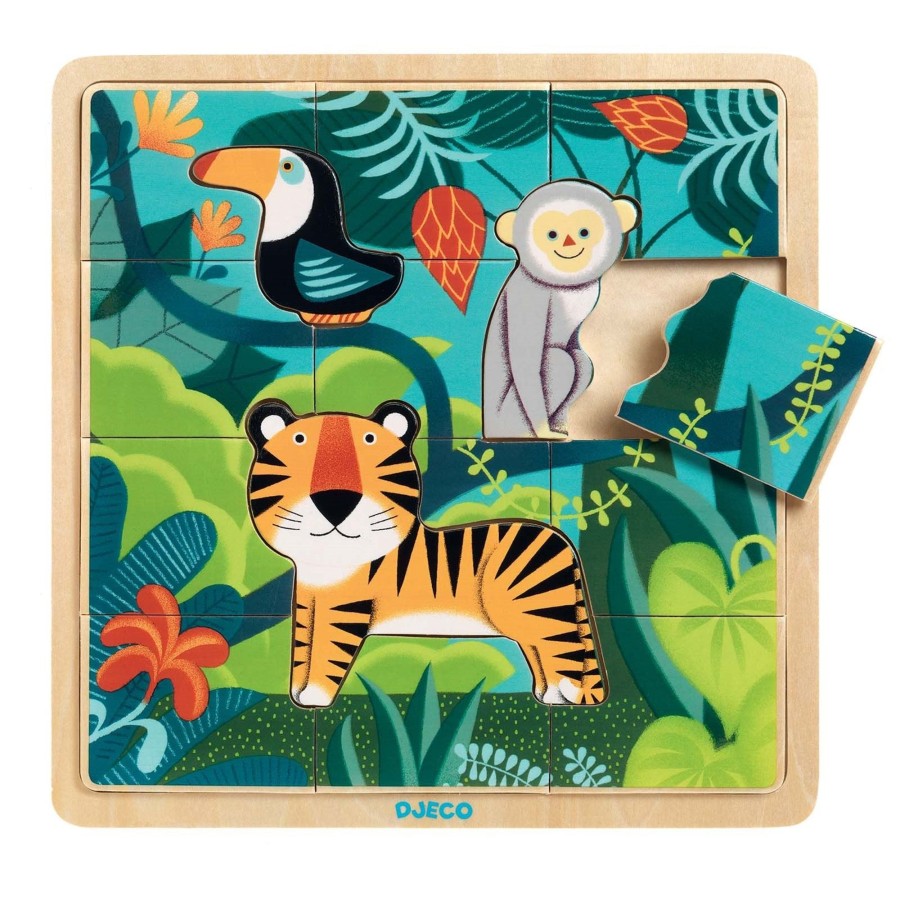 Toys Djeco Games, Puzzles, Jigsaws | Puzzlo Jungle Wooden Puzzle