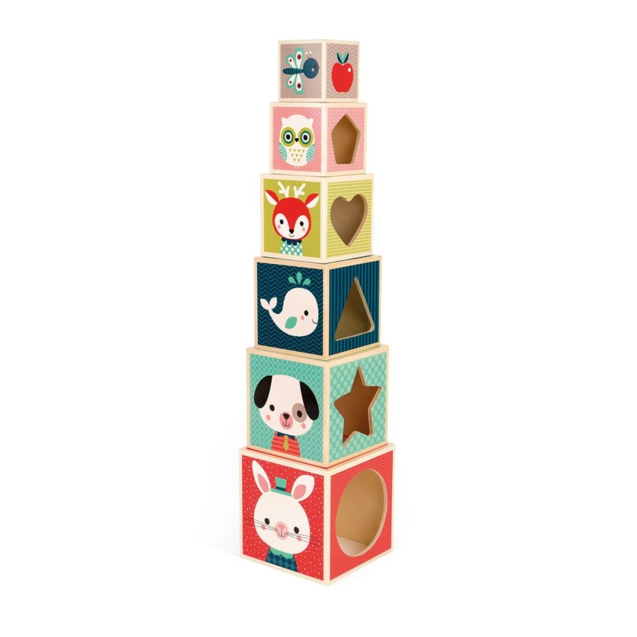 Toys Janod Stacking Toys | Baby Forest 6-Block Pyramid