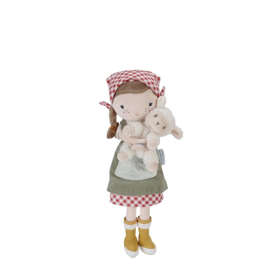 Toys Little Dutch Soft Toys, Comforters | Cuddle Doll Farmer Rosa With Sheep 35 Cm