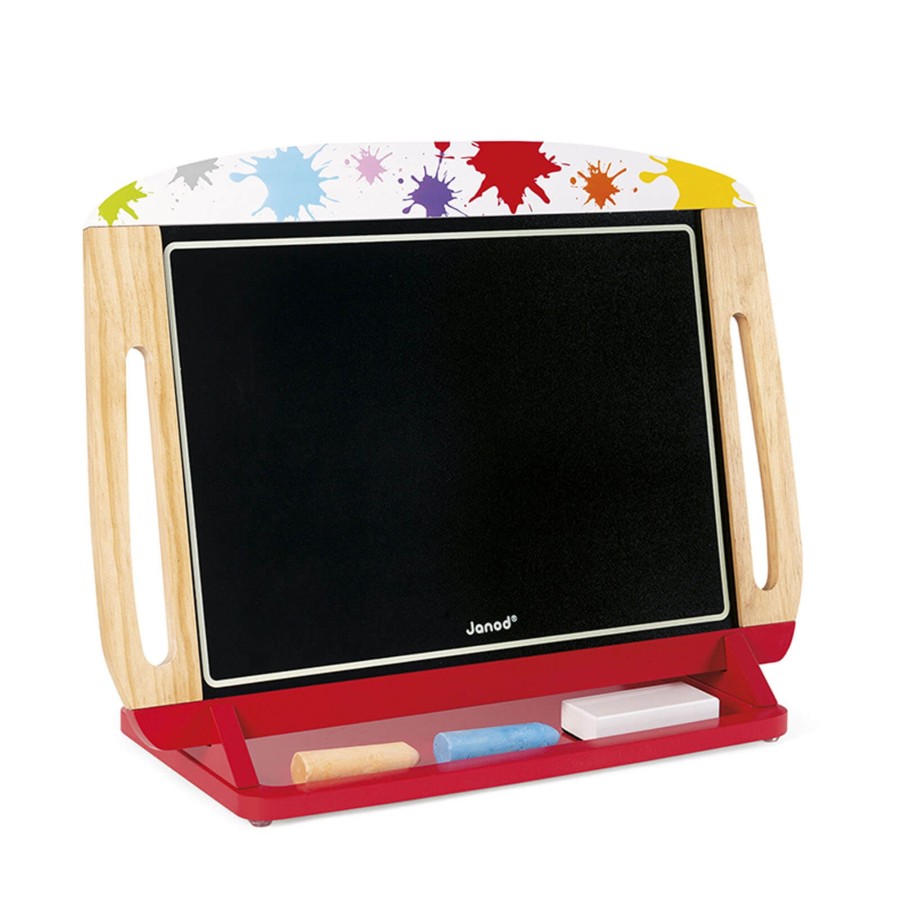 Toys Janod Wooden Toys | Splash White And Blackboard Table