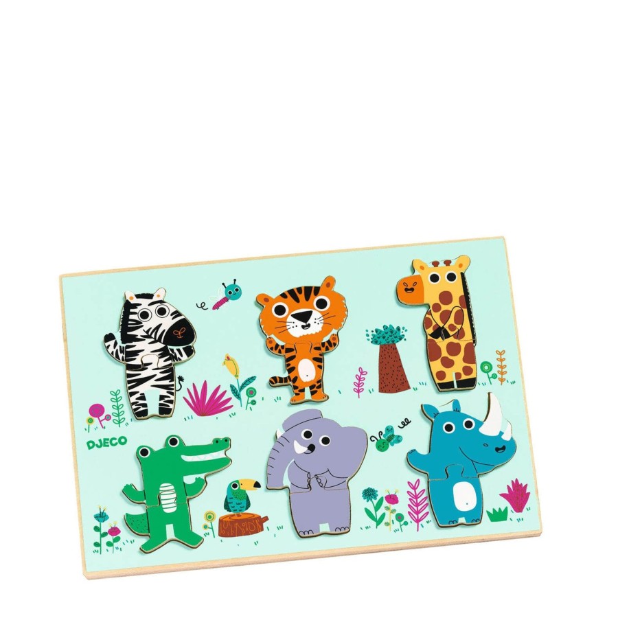 Toys Djeco Games, Puzzles, Jigsaws | Wooden Puzzle Board - Coucou Croco