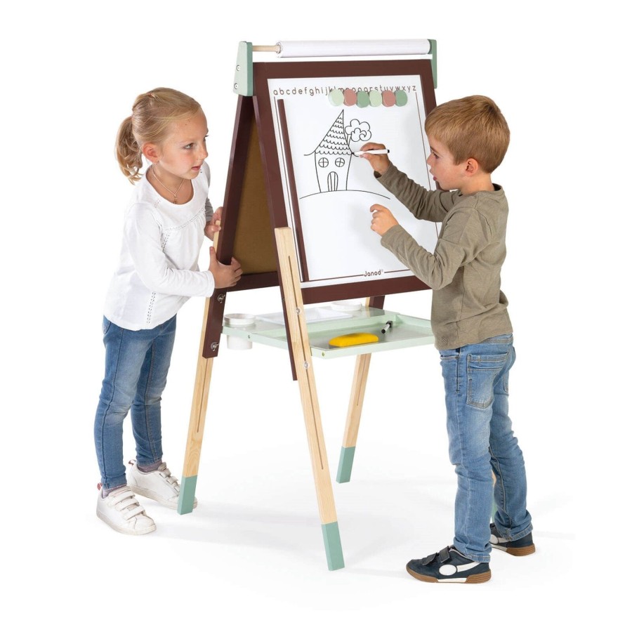 Toys Janod Arts & Crafts | Burgundy/Green Blackboard