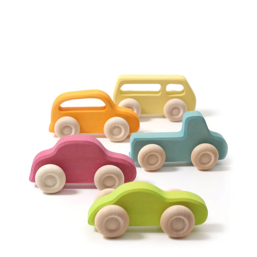 Toys Grimm’s Trains, Cars, Planes | 5 Wooden Slimline Cars