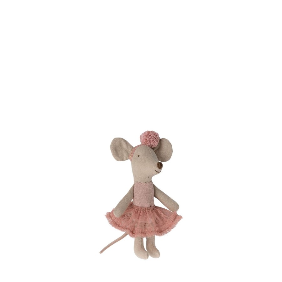 Toys Maileg Soft Toys, Comforters | Ballerina Mouse Little Sister - Rose