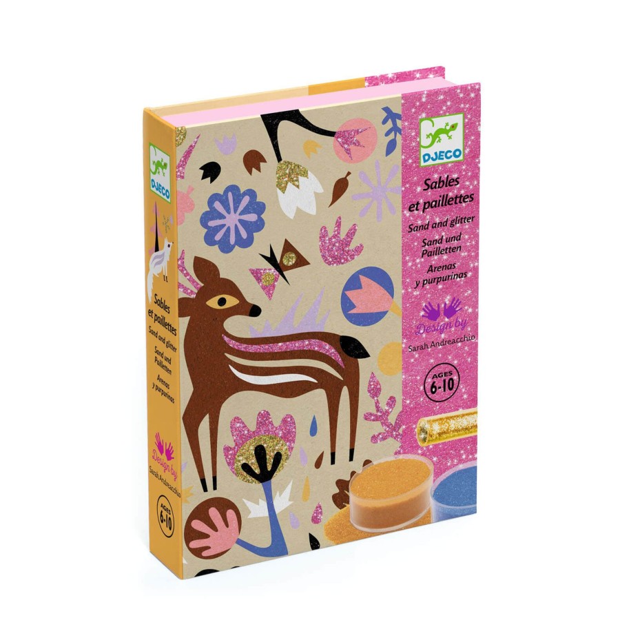 Toys Djeco Arts & Crafts | Colour In Glitter Craft Set - Woodland Wonderland