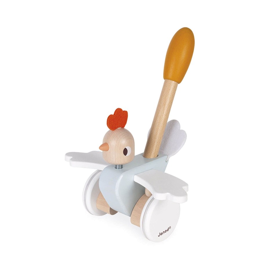 Toys Janod Wooden Toys | Push Along Hen