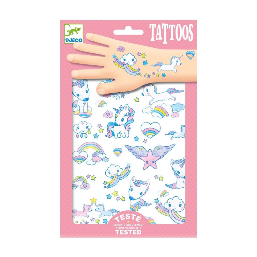 Toys Djeco Arts & Crafts | Unicorns Childrens Temporary Tattoos