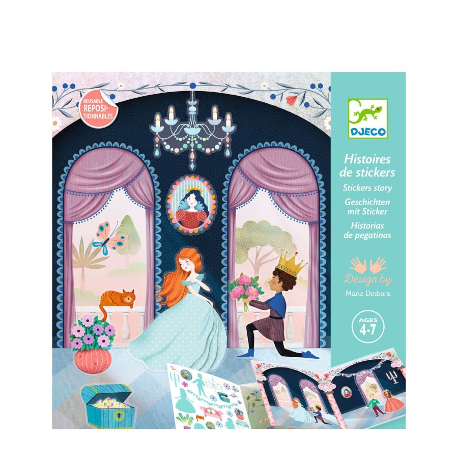 Toys Djeco Arts & Crafts | 50 Sticker Story Book - Life In The Castle