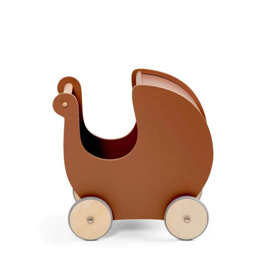 Toys Sebra Walkers, Prams | Wooden Dolls Pram - Dark Amber