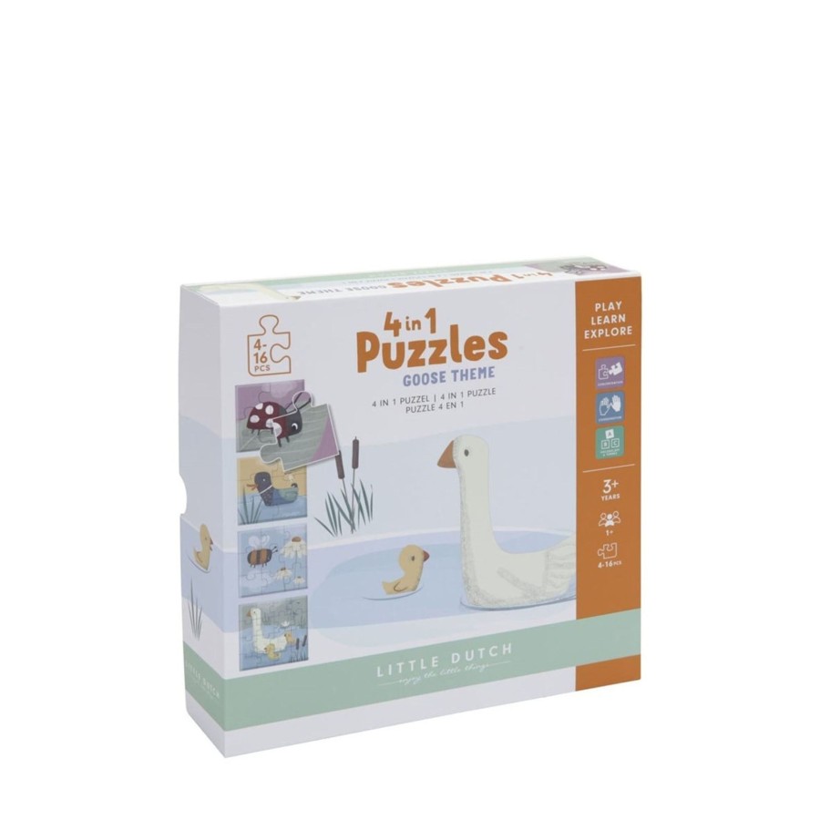 Toys Little Dutch Games, Puzzles, Jigsaws | 4 In A Box Puzzle Goose