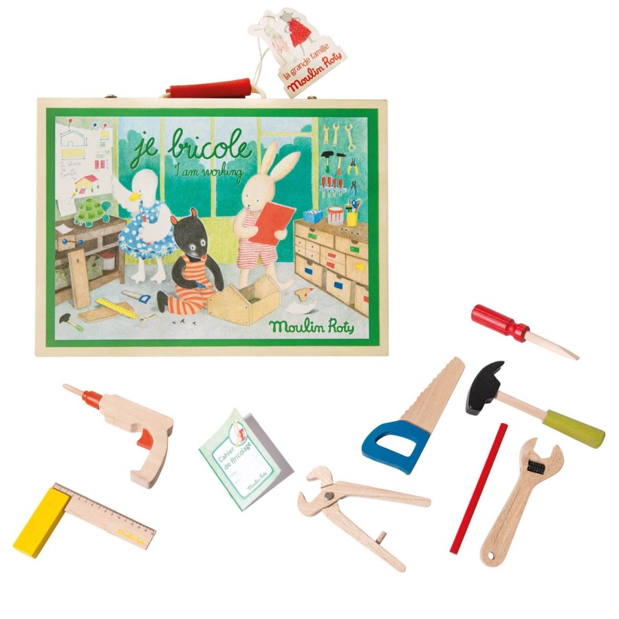 Toys Moulin Roty Tool Sets, Workbenches | Large Tool Box And Tools