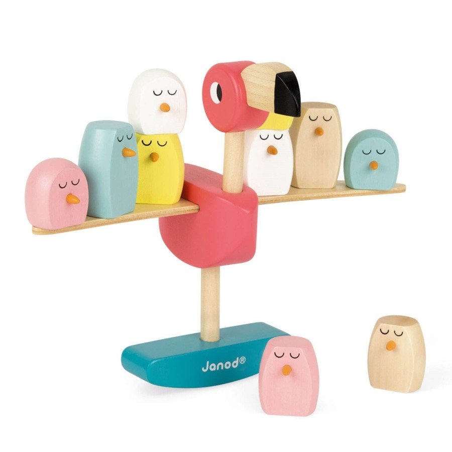 Toys Janod Games, Puzzles, Jigsaws | Zigolos Balancing Game - Flamingo