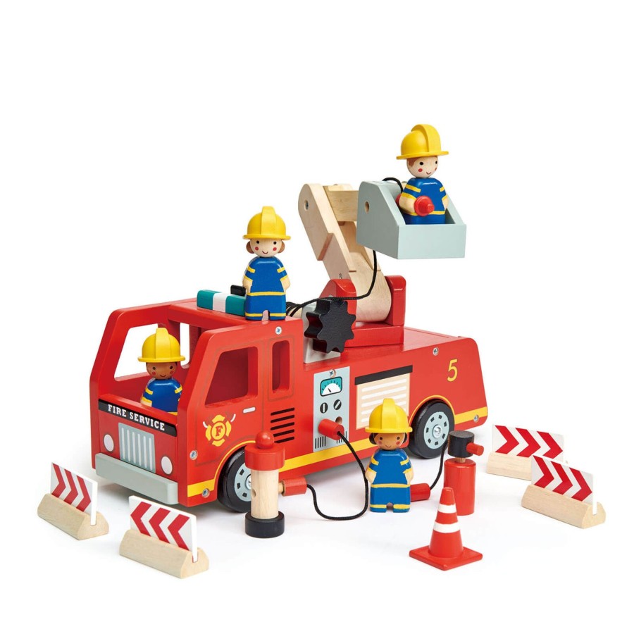 Toys Tender Leaf Wooden Toys | Wooden Fire Engine