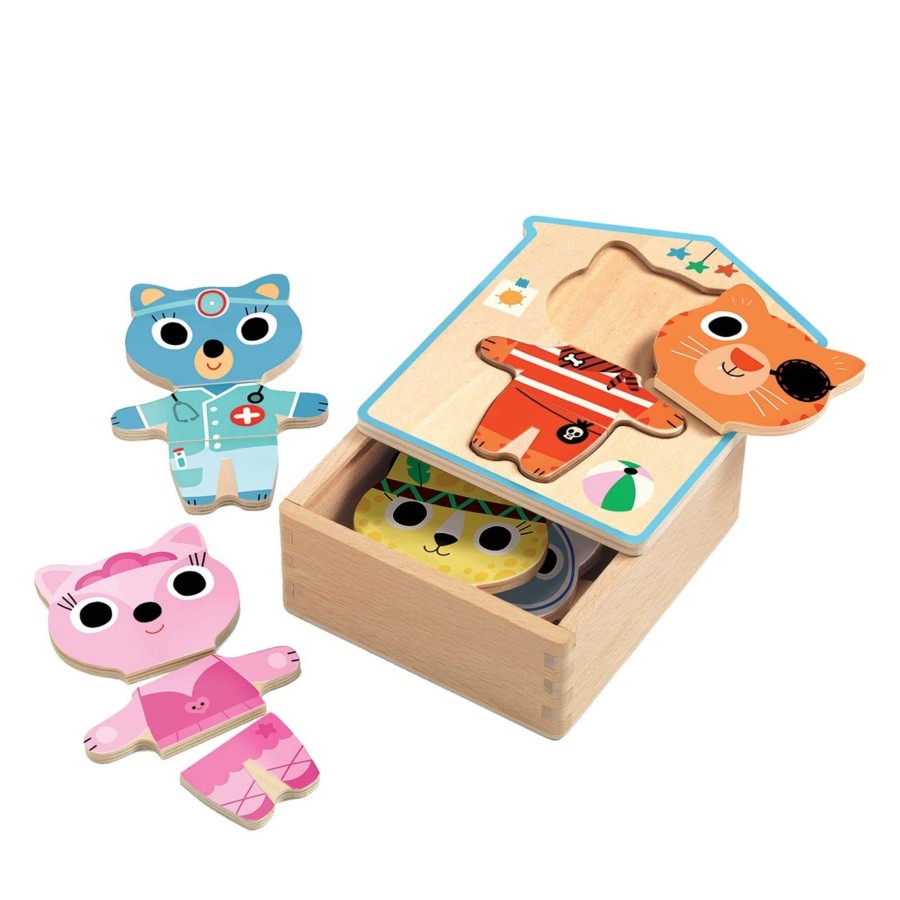 Toys Djeco Games, Puzzles, Jigsaws | Dress-Up Mix Wooden Puzzle