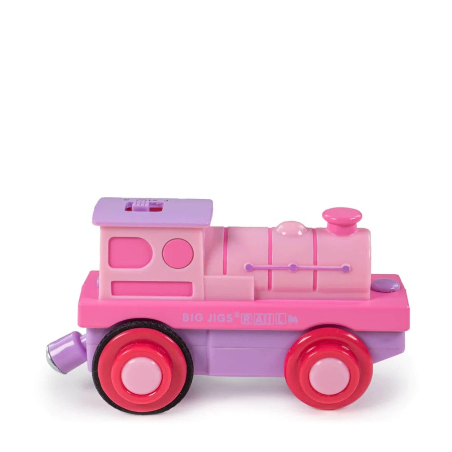 Toys Big Jigs Trains, Cars, Planes | Powerful Pink Train - Battery Operated Engine