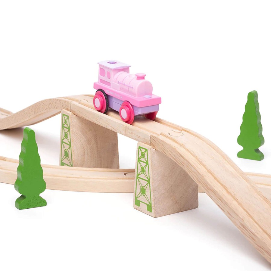 Toys Big Jigs Trains, Cars, Planes | Powerful Pink Train - Battery Operated Engine