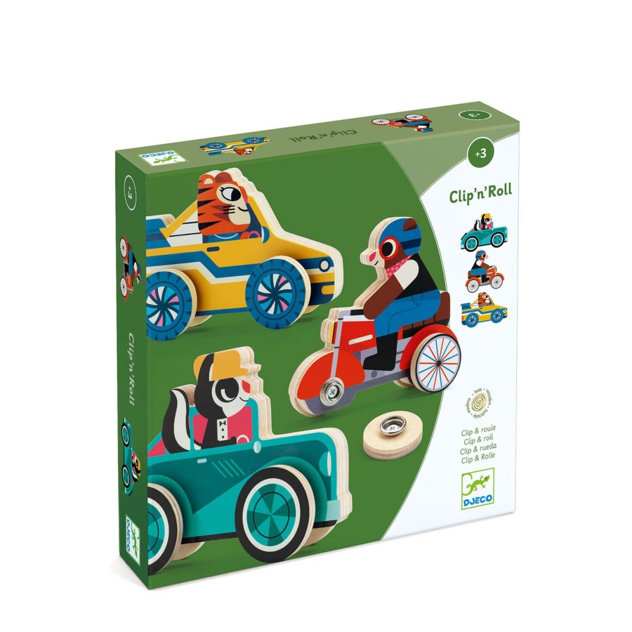 Toys Djeco Trains, Cars, Planes | Clip And Roll Wooden Cars