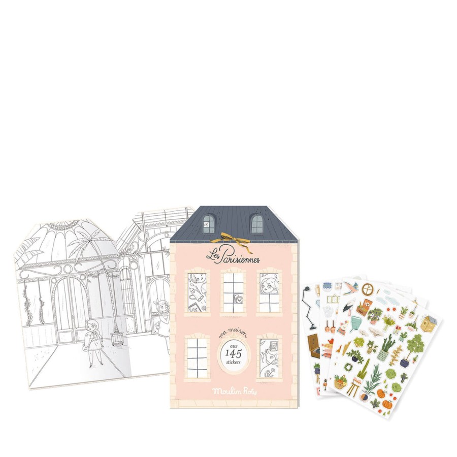 Toys Moulin Roty Arts & Crafts | Colouring Book And Stickers - The Parisians