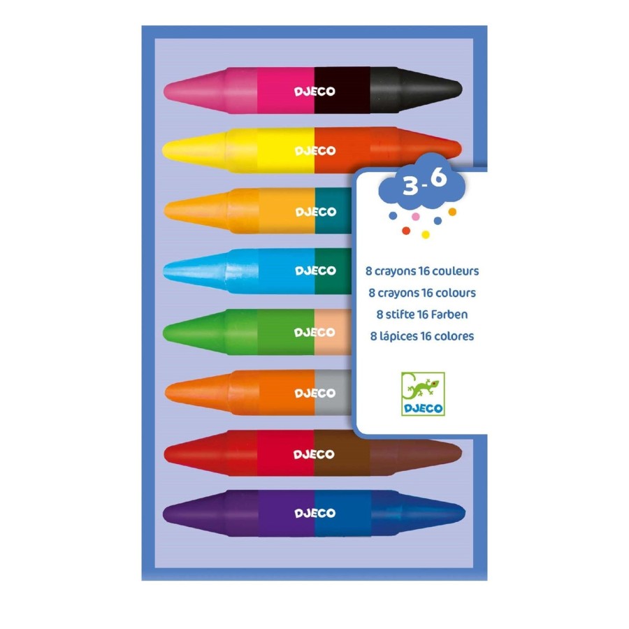 Toys Djeco Arts & Crafts | 8 Double-Ended Wax Crayons