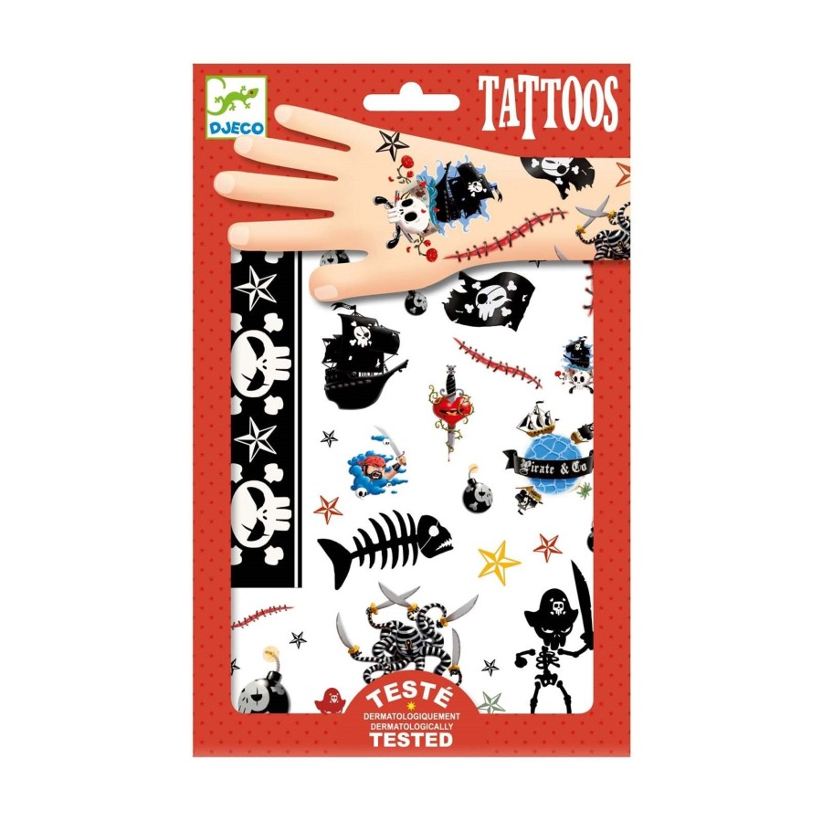 Toys Djeco Arts & Crafts | Pirates Childrens Temporary Tattoos