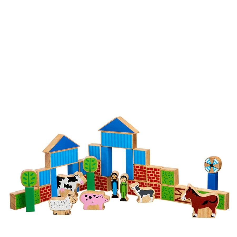 Toys Lanka Kade Stacking Toys | 40 Wooden Building Blocks - Farm