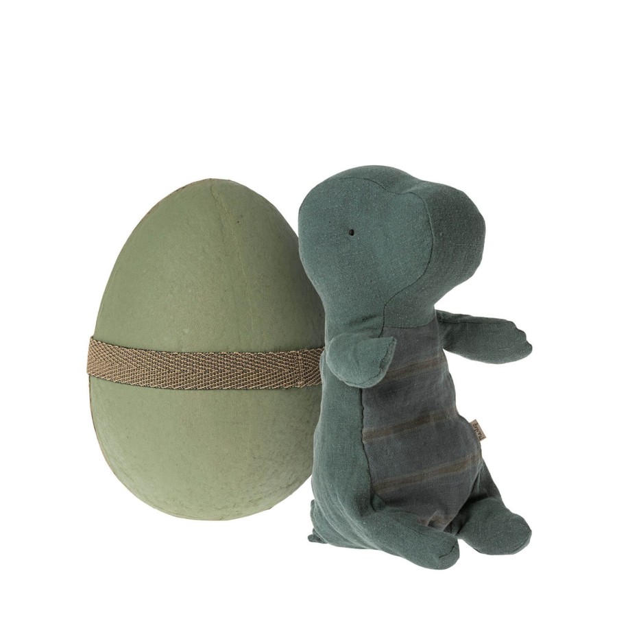 Toys Maileg Soft Toys, Comforters | Gantosaurus In Egg Small - Dark Petrol