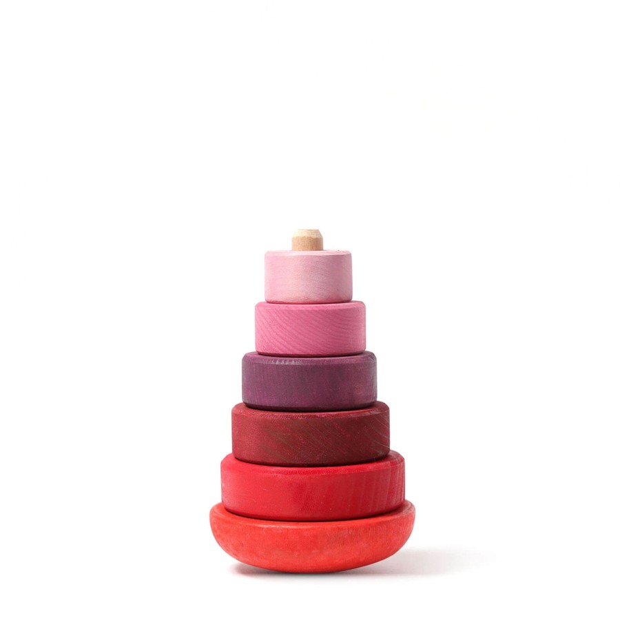 Toys Grimm’s Stacking Toys | Wooden Wobbly Stacking Tower - Pink