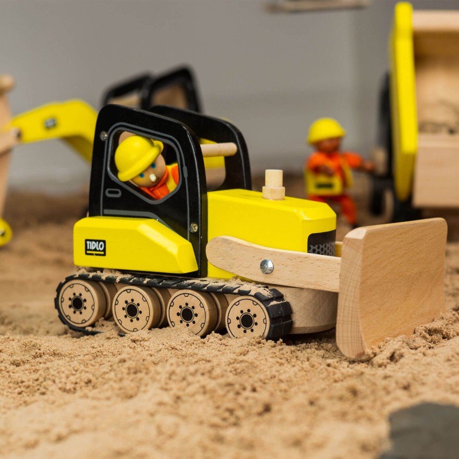 Toys Tidlo Trains, Cars, Planes | Wooden Bulldozer