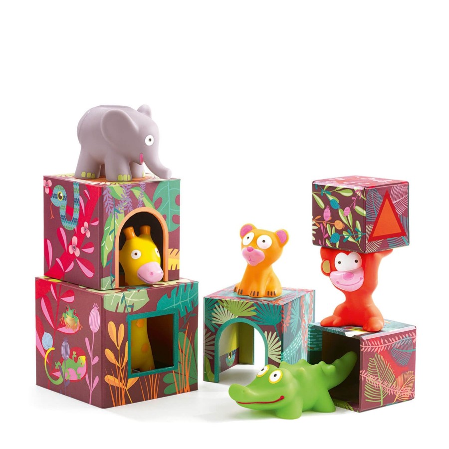 Toys Djeco Stacking Toys | Stacking Block Houses - Topani Jungle