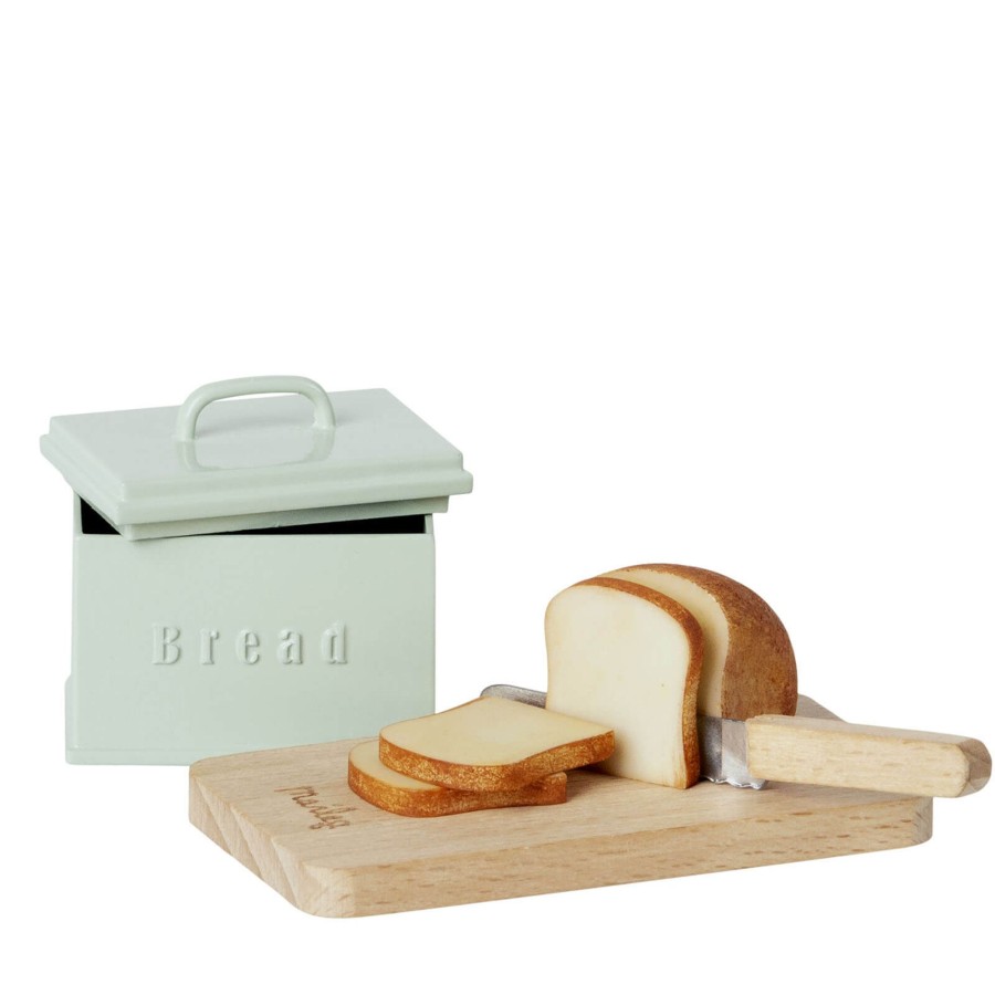 Toys Maileg Dolls, Dolls Houses | Miniature Bread Box With Cutting Board And Knife