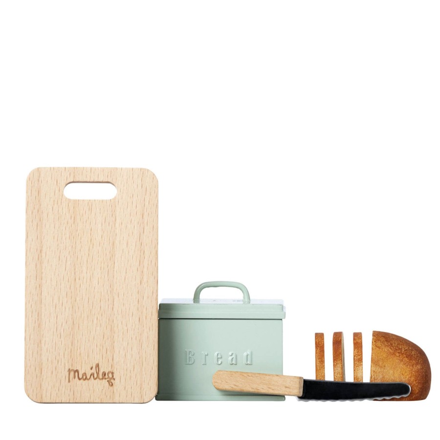 Toys Maileg Dolls, Dolls Houses | Miniature Bread Box With Cutting Board And Knife