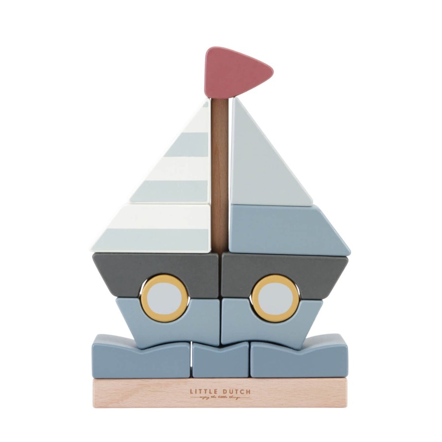 Toys Little Dutch Stacking Toys | Wooden Stacker Sailboat