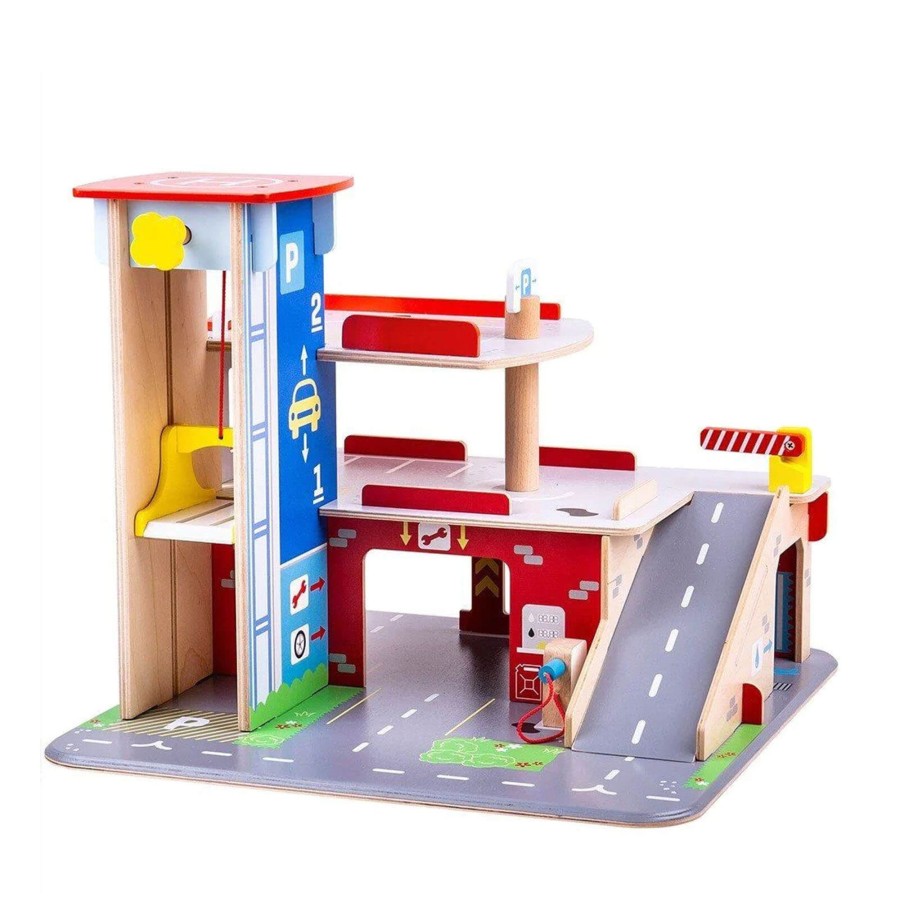 Toys Big Jigs Trains, Cars, Planes | Wooden Park And Play Garage