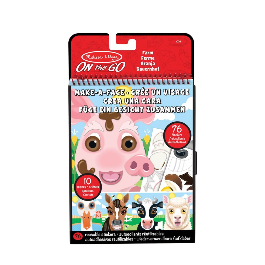 Toys Melissa and Doug Arts & Crafts | Make-A-Face Reusable Sticker Pad - Farm