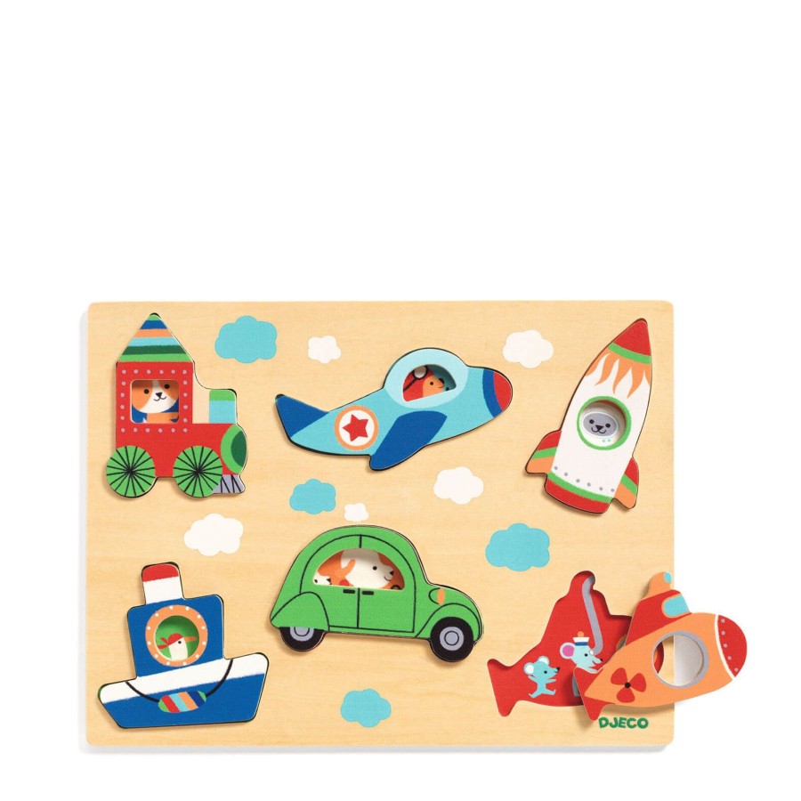 Toys Djeco Games, Puzzles, Jigsaws | Wooden Puzzle Board - Vehicles