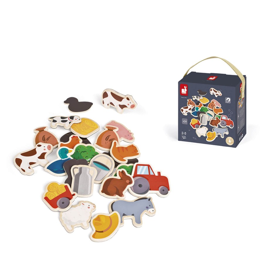 Toys Janod Wooden Toys | Farm Magnets - 24 Pieces