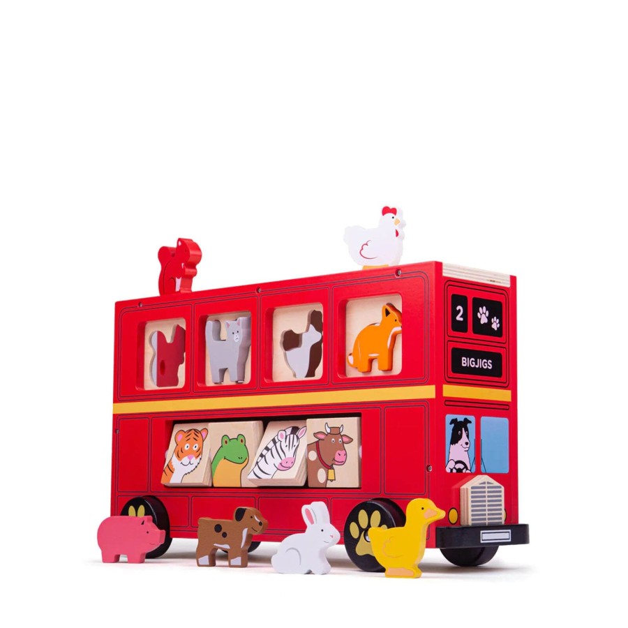 Toys Big Jigs Shape Sorters, Bead Frames | Red Bus Shape Sorter