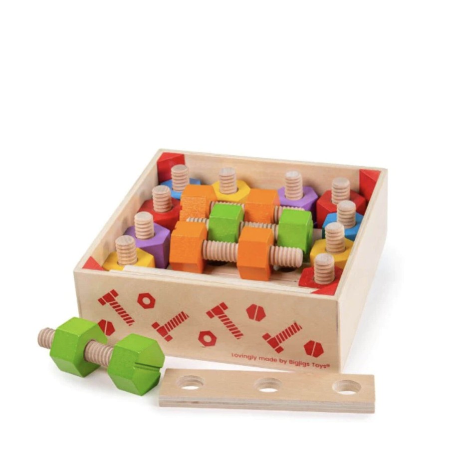 Toys Big Jigs Tool Sets, Workbenches | Wooden Crate Of Nuts And Bolts