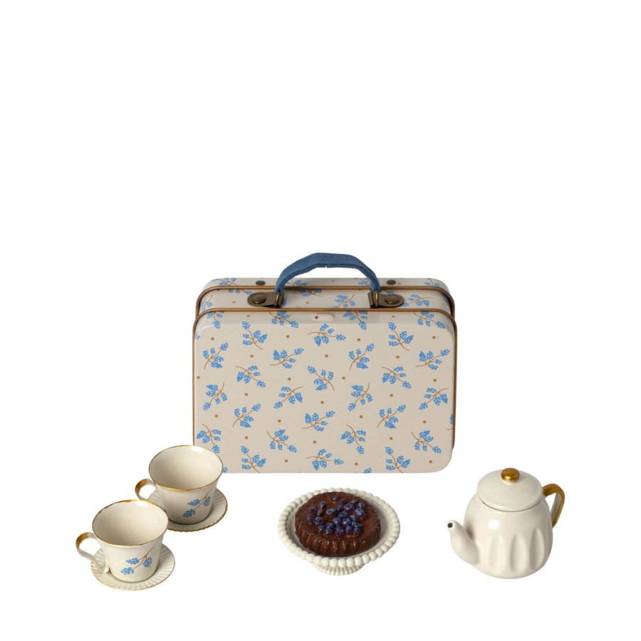 Toys Maileg Dolls, Dolls Houses | Mouse Tea Set - Blue Madelaine