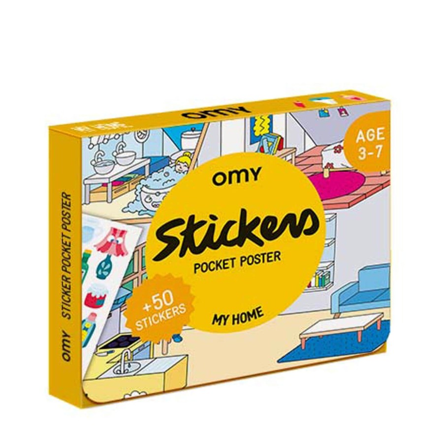 Toys OMY Arts & Crafts | Pocket Poster With 50 Stickers - My Home