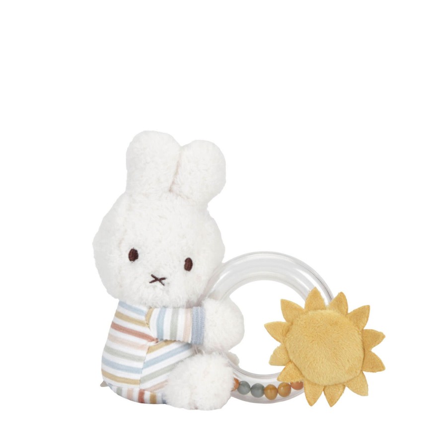 Toys Little Dutch Soft Toys, Comforters | Miffy Vintage Sunny Stripes Ring Rattle