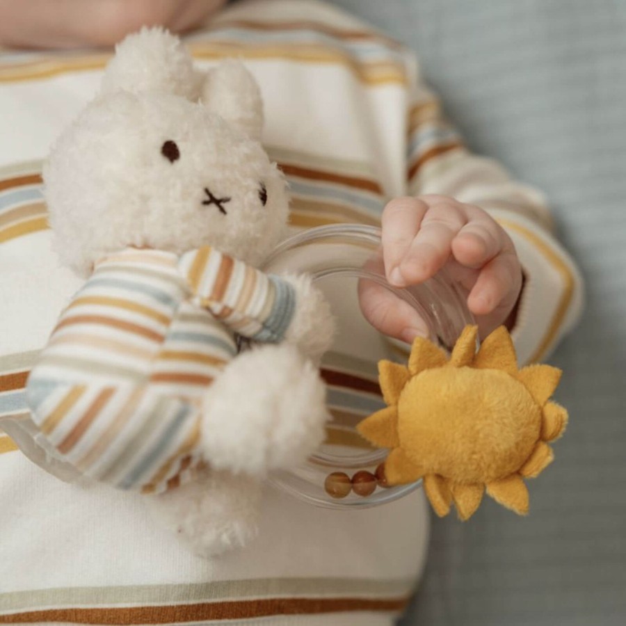 Toys Little Dutch Soft Toys, Comforters | Miffy Vintage Sunny Stripes Ring Rattle