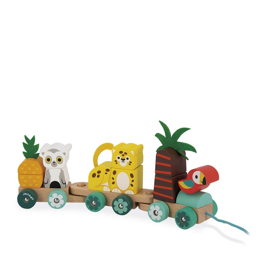 Toys Janod Wooden Toys | Tropik Pull Along Tropical Train