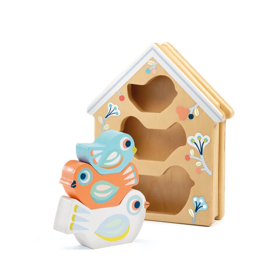 Toys Djeco Games, Puzzles, Jigsaws | Wooden Baby Birdie Puzzle House