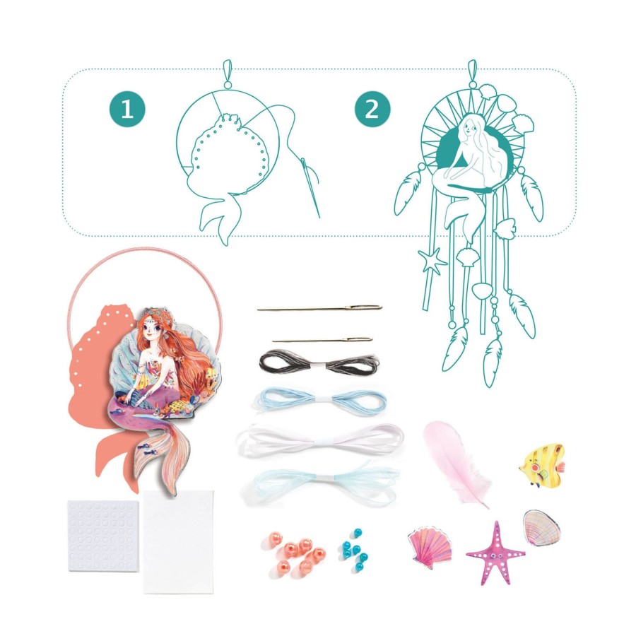 Toys Djeco Arts & Crafts | Do It Yourself Craft Set - Gentle Mermaid Dream Catcher