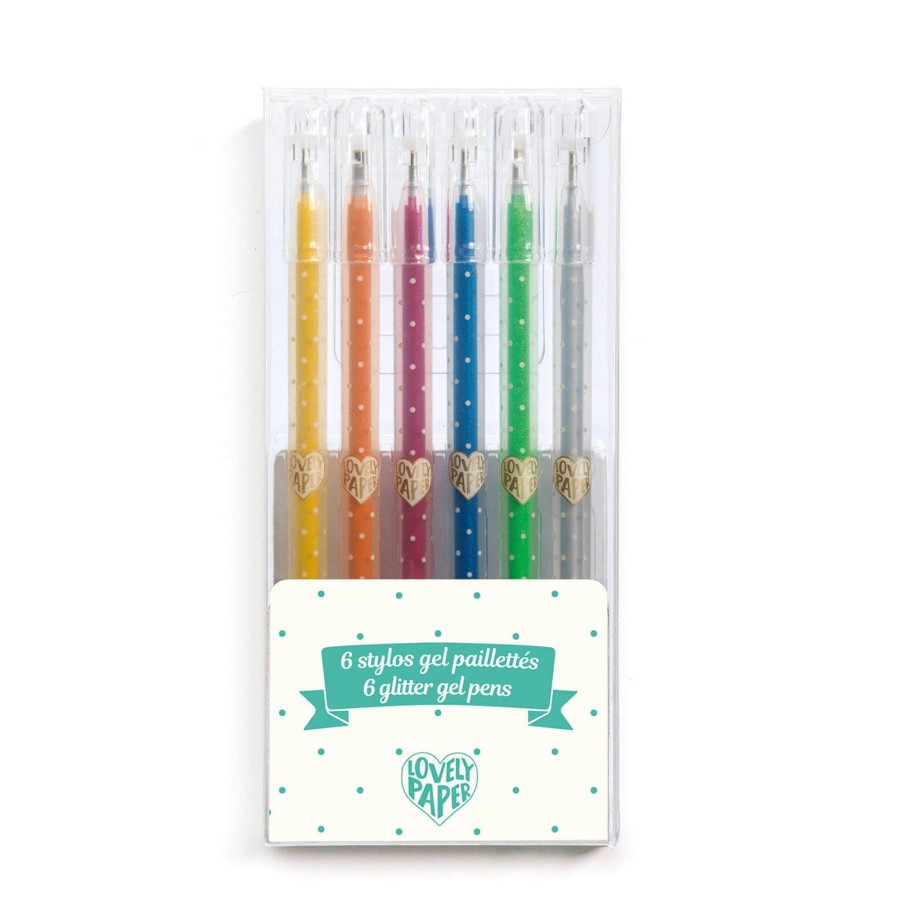 Toys Djeco Arts & Crafts | 6 Glitter Gel Pens