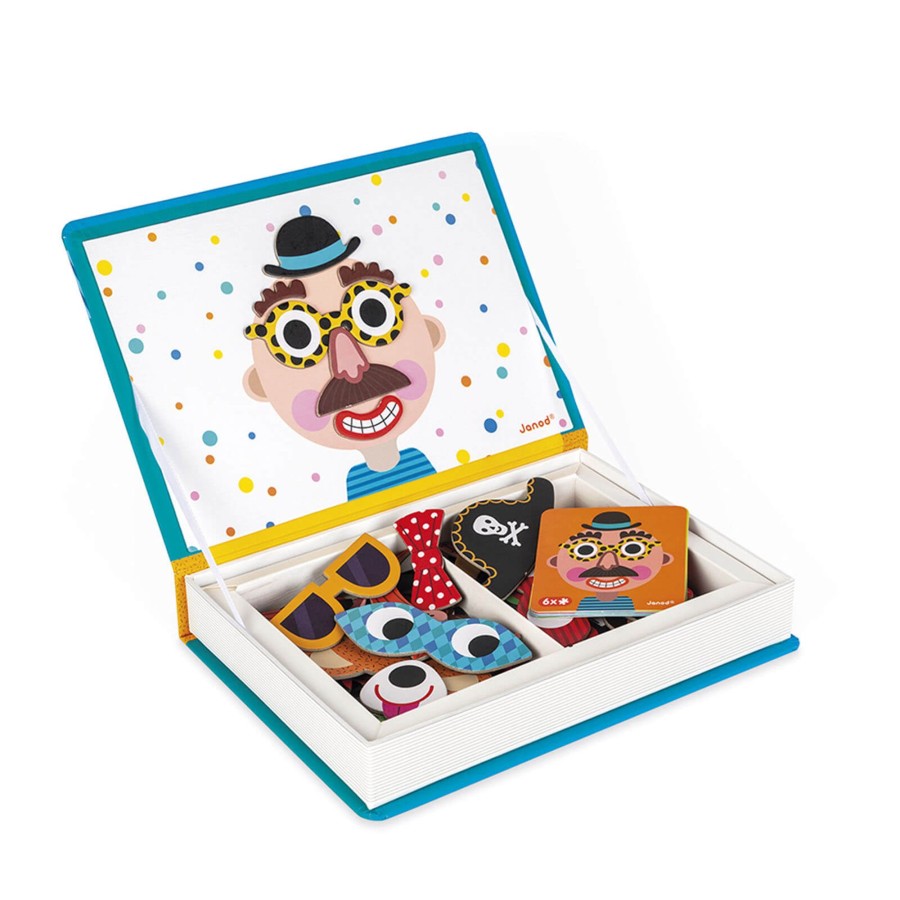 Toys Janod Games, Puzzles, Jigsaws | Boy'S Crazy Faces Magnetic Book